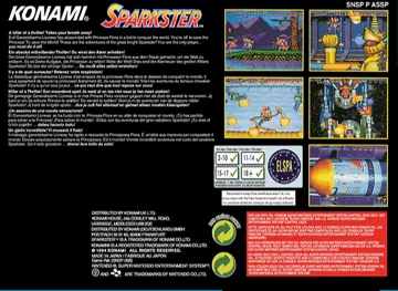 Sparkster (Europe) box cover back